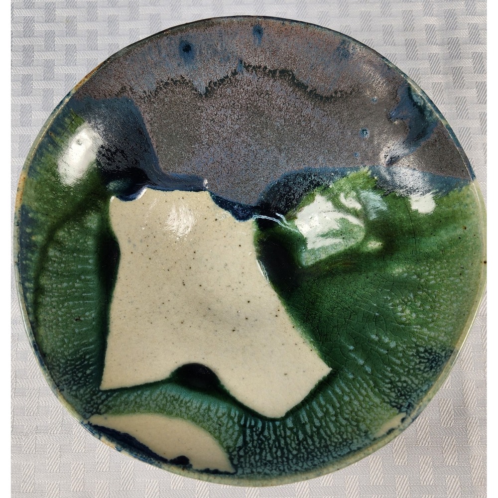 Beautiful Artistry Pottery Bowl Unique Drip Glaze Handmade Rice Soup Decor Signe